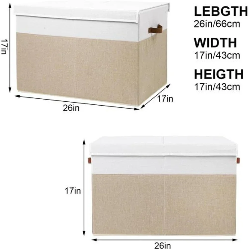 Large Toy Storage Box with Lid, Sturdy Toys Storage Chest Bin Organizer Basket